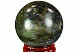Flashy, Polished Labradorite Sphere - Madagascar #105776-1